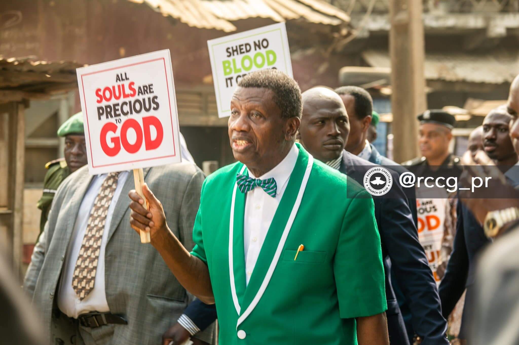  VIDEO: Pastor Adeboye leads protest against killings, insecurity in Nigeria