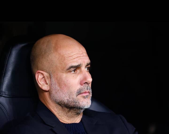 Manchester City Manager, Pep Guardiola in a depressed state. Photo Credit- Sky Sports