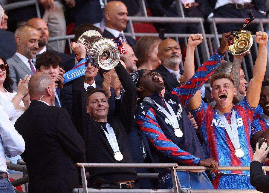 2024/25 FA Cup winners, Crystal Palace celebrating their victory over Manchester City. Photo Credit- Skysports/WhatsApp