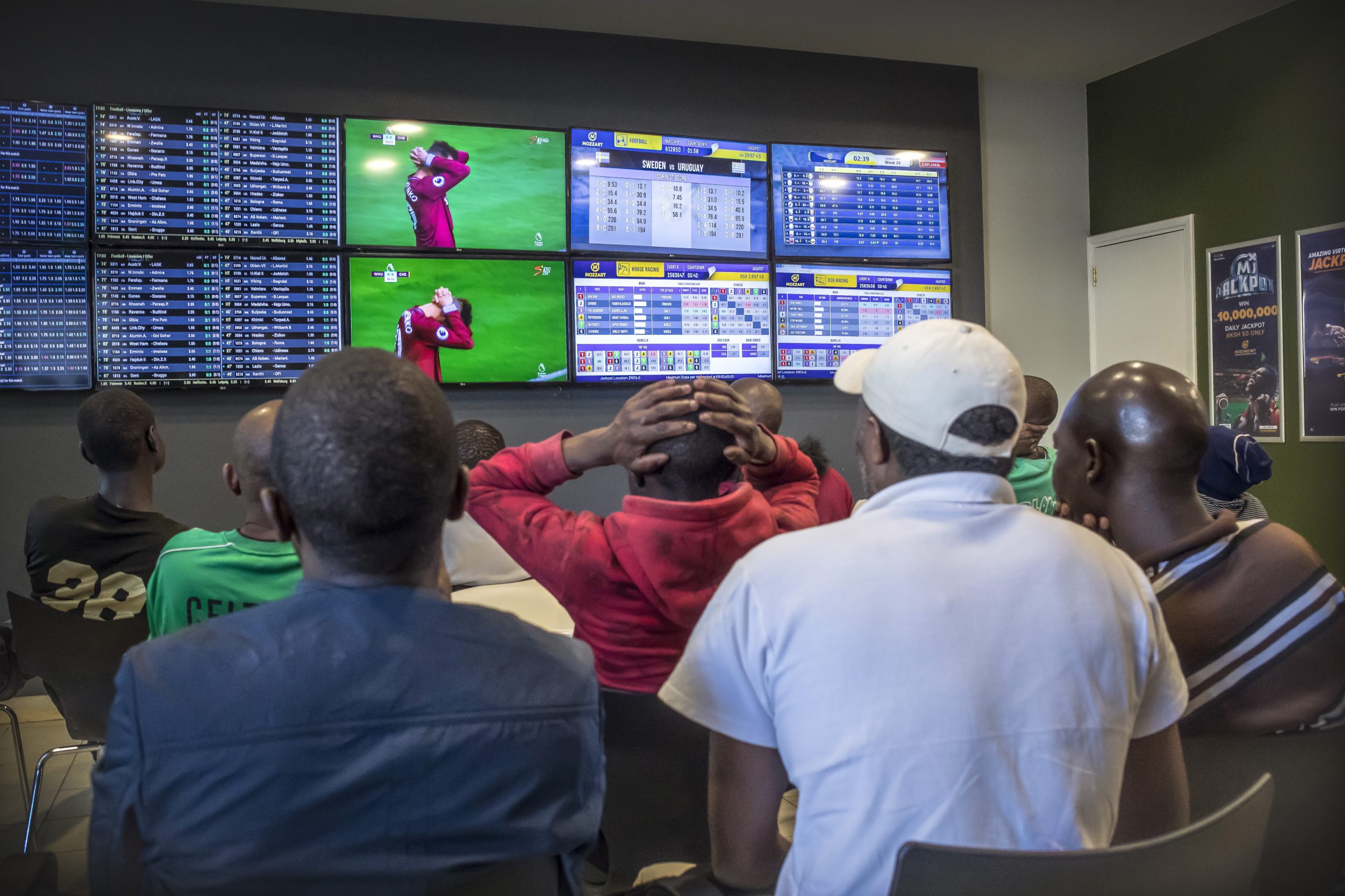 Nigerian punters at a gambling shop. Photo Credit- Rest of the World