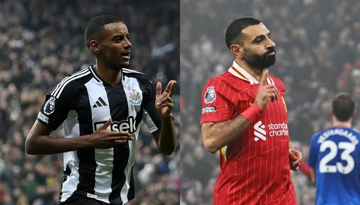 Newcastle United forward, Alexander Isak (right) and Liverpool's forward, Mohamed Salah. Photo Credit- Premier League
