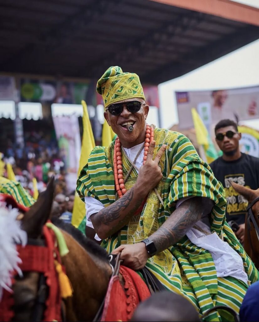 Nigerian celebrity and Yoruba indigene at the 2025 Ojude Oba Festival. Photo Credit- NaijaHistory/X