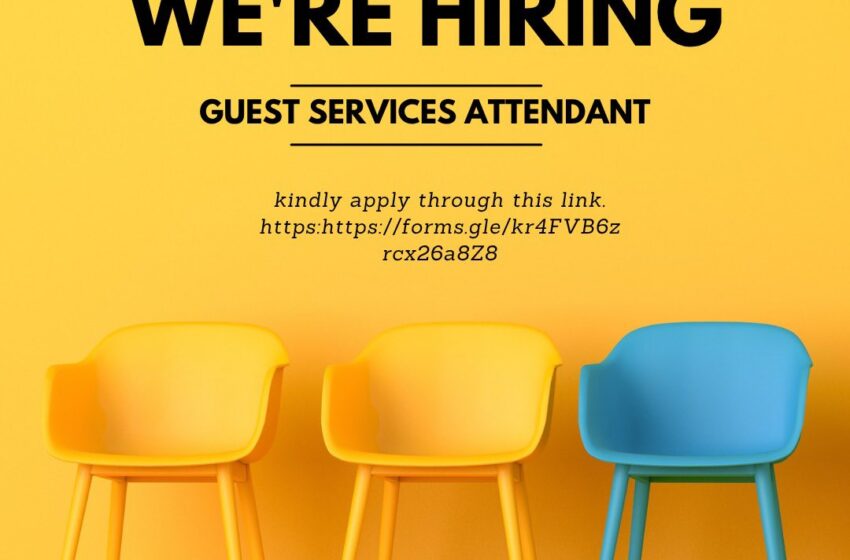 APPLY: Guest service attendant needed