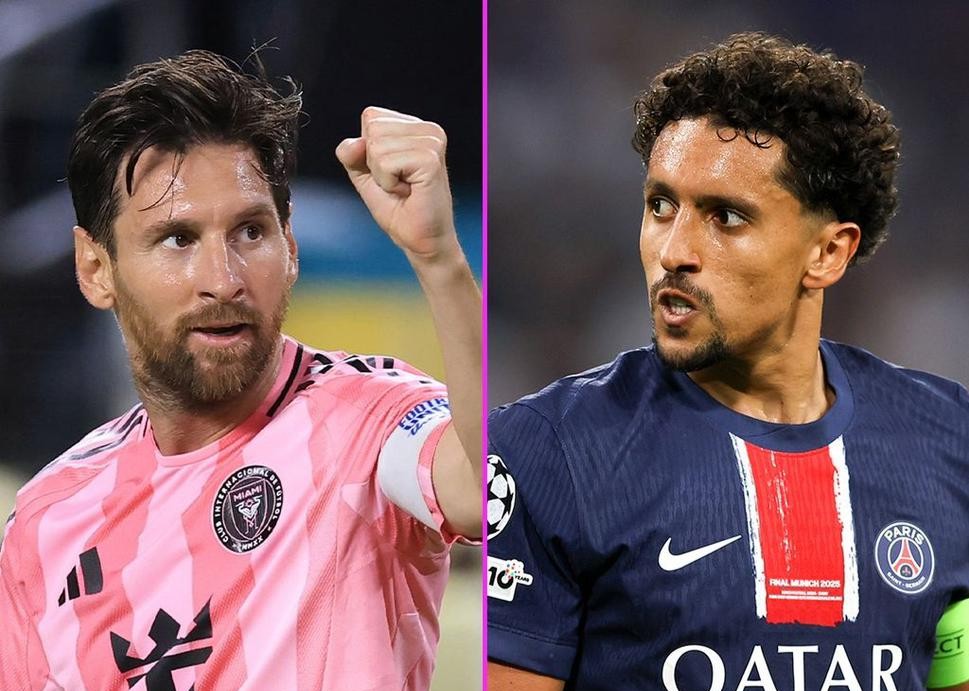Inter Miami forward, Lionel Messi (left) with PSG's defender, Marquinhos