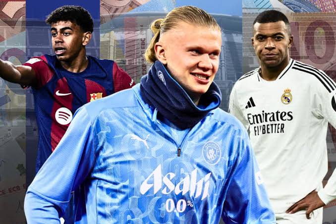 Yamal of Barcelona, Haaland of Manchester City and Mbappe of Real Madrid. Photo Credit- MSN