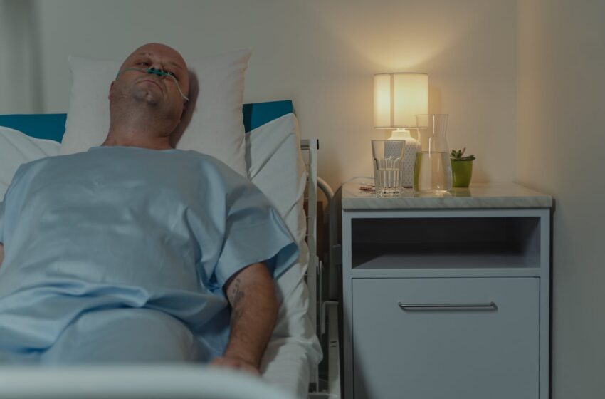 Person on dying bed