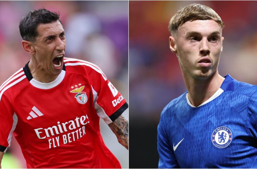 Benfica's midfielder, Angel Di Maria (left) and Chelsea's midfielder, Cole Palmer (right). Photo Credit- DAZN