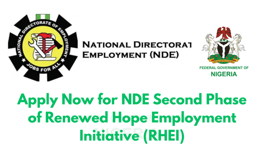 NDE opens 2025 jobs under Renewed Hope Employment Initiative