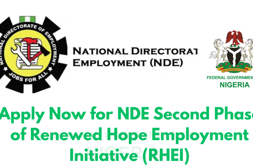  NDE Renewed Hope Employment Initiative 2025: Fully funded jobs for Nigerian youths