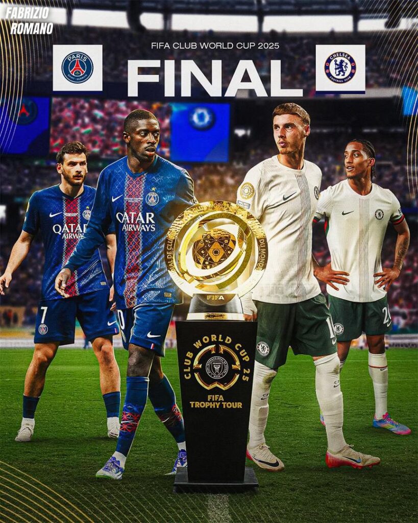 Chelsea vs PSG 2025 FIFA Club World Cup final match. Photo Credit- Skysports