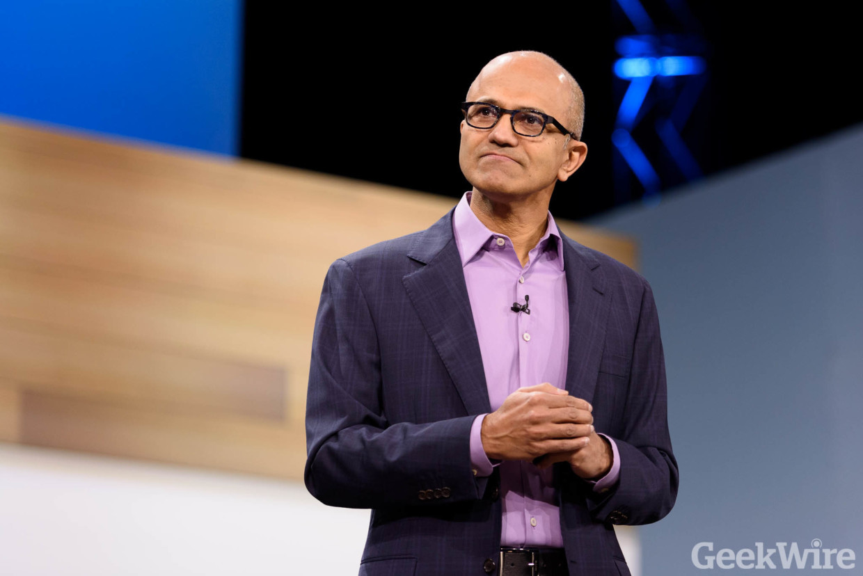 Microsoft CEO Satya Nadella speaking