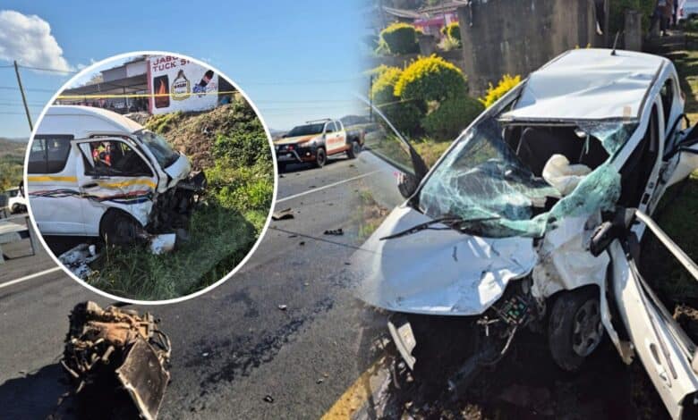 The scene of the accident involving Moses Sibiya also called Lady Mo. Photo: Martin Jeffrey