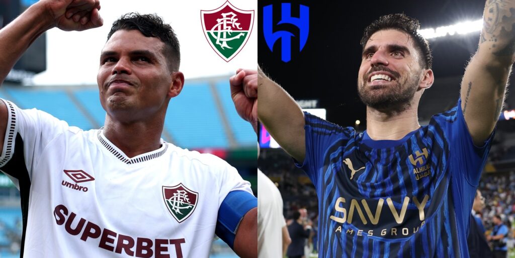 Fluminense defender, Thiago Silva (left) with Al-Hilal midfielder, Ruben Neves (right). Photo Credit- Opta Analyst