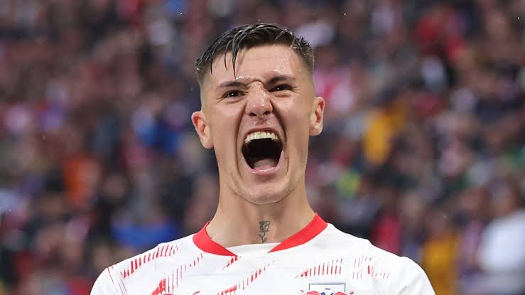 Benjamin Sesko with a potential move to Manchester United. Photo Credit- SkySports