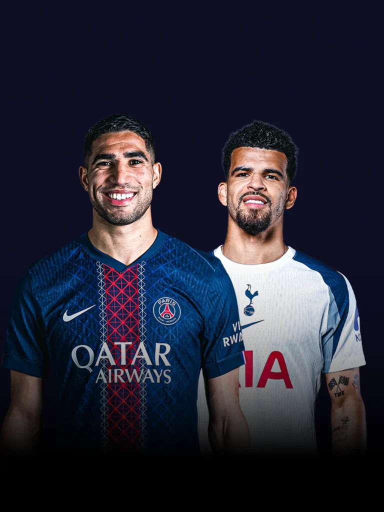 PSG defender, Achraf Hakimi with Tottenham forward, Dominic Solanke. Photo Credit- TOD
