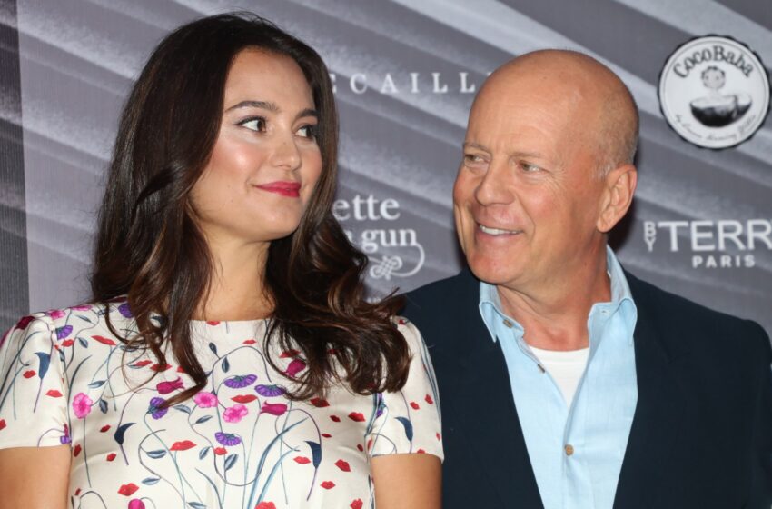 American actor Bruce Willis and his wife American model Emma Heming Willis attend CocoBaba and Ushopal activity on November 4, 2019 in Shanghai, China. (Photo by VCG/VCG via Getty Images) Photo by VCG/VCG via Getty Images