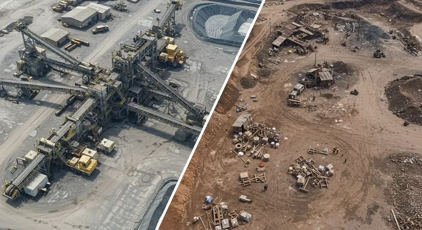 A legal and illegal mining area