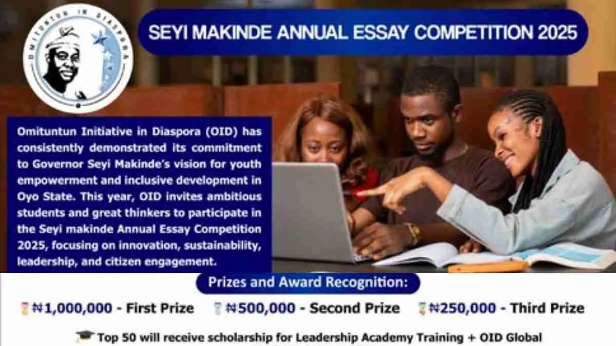 OID Seyi Makinde Essay Competition offers ₦1.75M in prizes