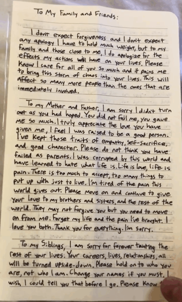 Robin Westman Manifesto Page 1