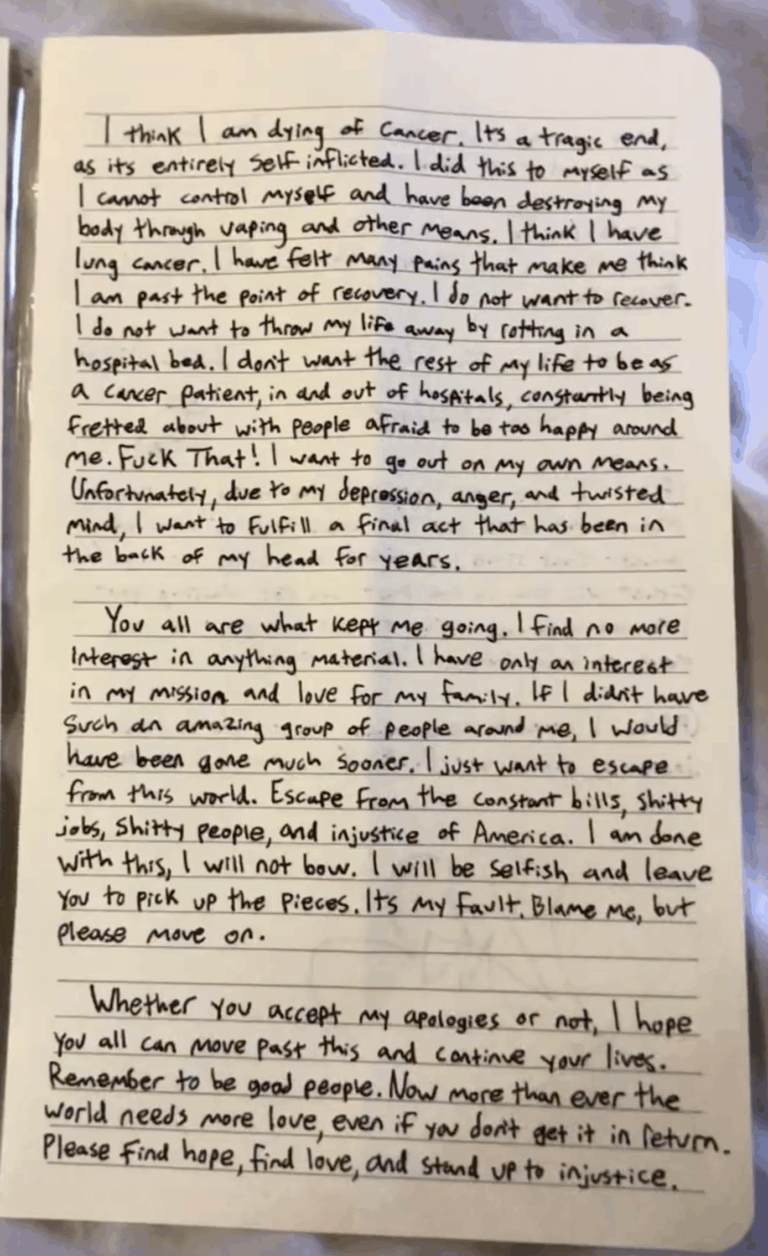 Robin Westman Manifesto Page 3