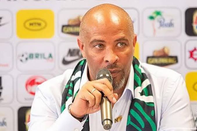 Nigeria's Super Eagles Head Coach, Eric Chelle in a pre-match interview. Photo Credit- Channels TV