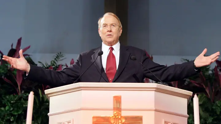 Dr. James Dobson, evangelical leader and founder of Focus on the Family, dies at 89, leaving a lasting impact on U.S. faith and politics. Credit: Getty Images