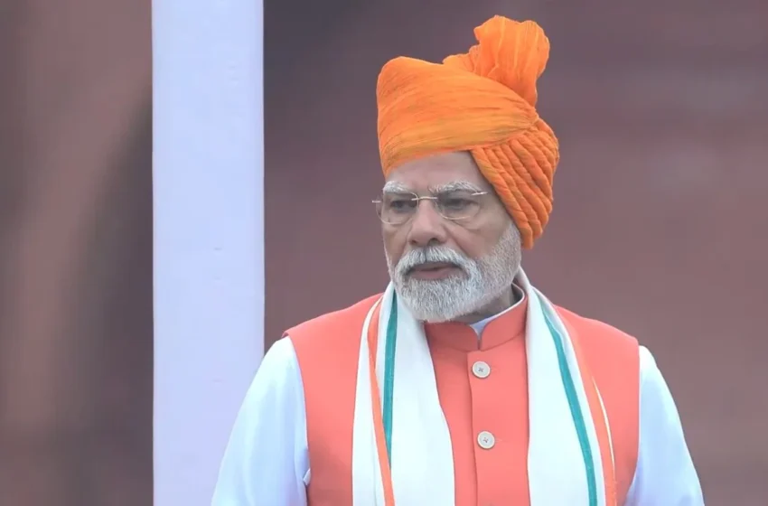 PM Narendra Modi delivering his India Independence Day address from the Red Fort.