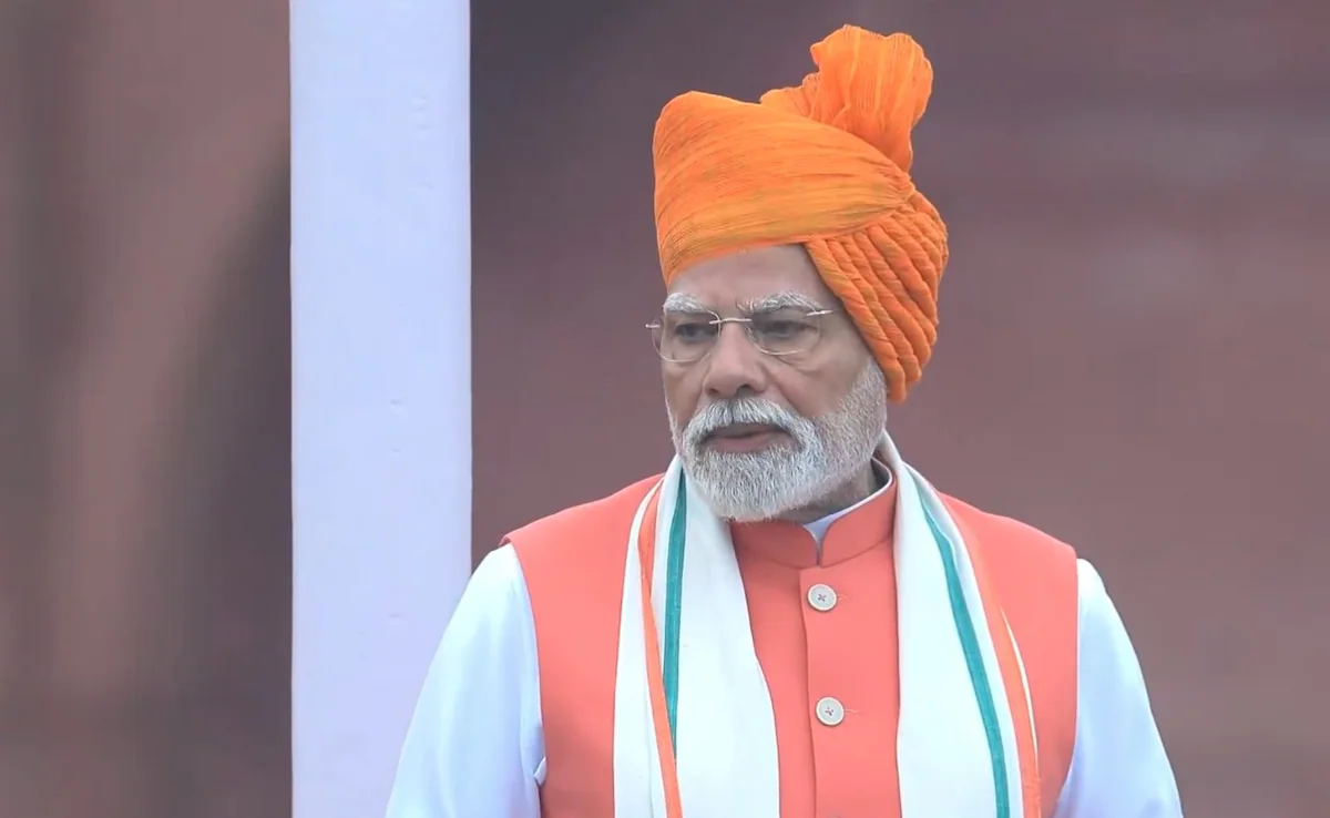 PM Narendra Modi delivering his India Independence Day address from the Red Fort.