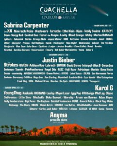 Coachella 2026 Line Up. Image Credit: Coachella/IG