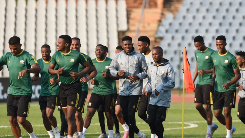 South Africa's national team, Bafana Bafana in training. Photo Credit- goal.com