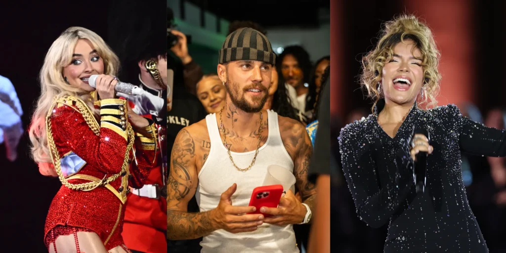Coachella 2026 Headliners, Sabrina Carpenter, Justin Bieber, and Karol G.