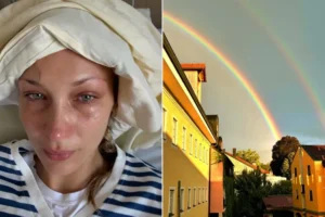 Bella Hadid Shares photos from hospital bed on Instagram. Image Credit: Bella Hadid/Instagram