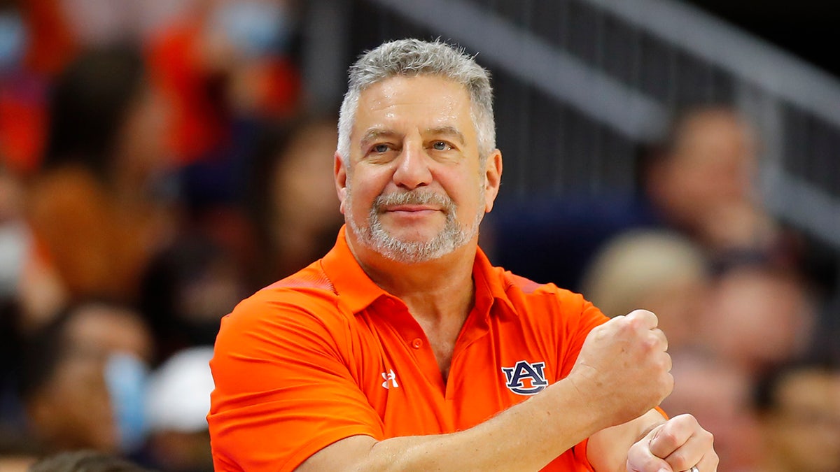Head coach Bruce Pearl of the Auburn Tigers reacts during the second half against the Kentucky Wildcats at Auburn Arena on Jan. 22, 2022, in Auburn, Alabama. Image Credit: Todd Kirkland/Getty Images