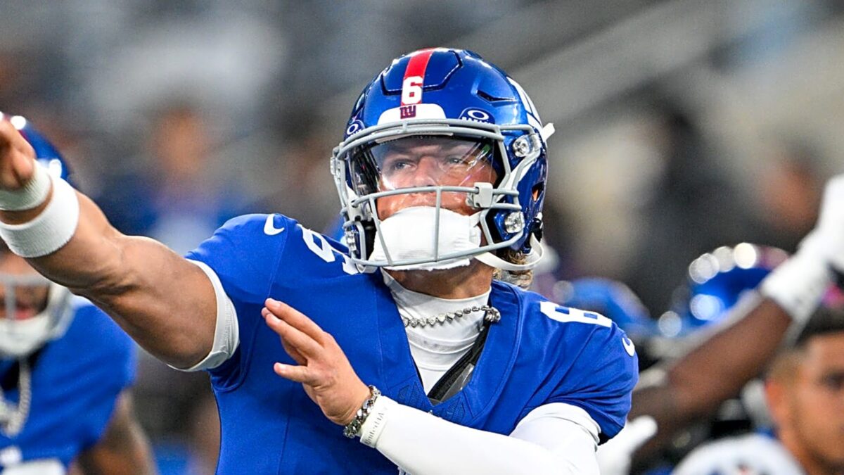 New York Giants quarterback Jaxson Dart. Image Credit: Mark Smith/Imagn Images