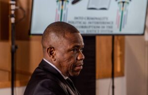 Lieutenant-General Nhlanhla Mkhwanazi totestify at the parliamentary Ad Hoc Committee. Photo Credit- News24