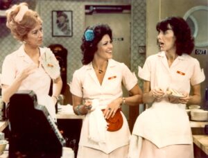 "Alice" Cast members Polly Holliday, left, as Flo, Linda Lavin, center, as Alice, and Beth Howland, as Vera Louise Gorman, in January 1979.CBS via Getty Images