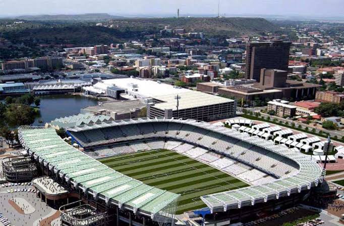 Aerial photograph of the Free State Stadium in South Africa. Photo Credit- Sportsmatik