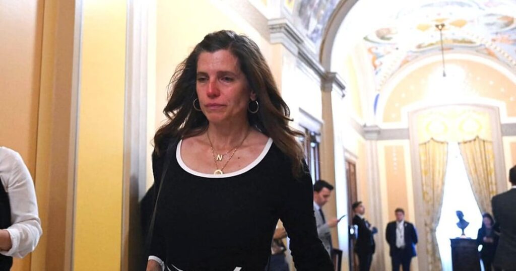 Rep. Nancy Mace pictured after leaving an Epstein victims’ briefing in Washington.