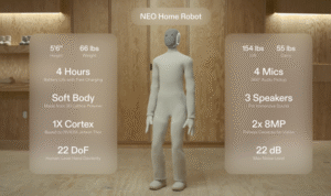 NEO Robot: The AI Assistant Redefining Home Life. Image Credit: 1X Technologies