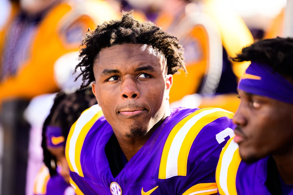 Kyren Lacy #2 of the LSU Tigers during the game against the UCLA Bruins at Tiger Stadium, in Baton Rouge, La., on Sept. 21, 2024.Gus Stark / LSU/University Images via Getty Images file