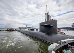USS Wyoming (SSBN-742) arrives in Norfolk, Virginia, on Feb. 2, 2024, to support the U.S. Strategic Command (USSTRATCOM) Component Commanders Conference. Image Source: U.S. Navy