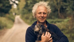 Charlie Mackesy and his dog, Barney. 