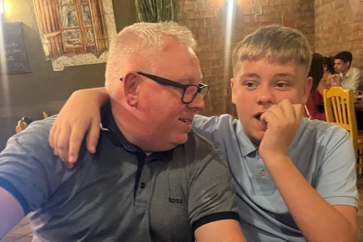 Harvey Willgoose with his father Mark