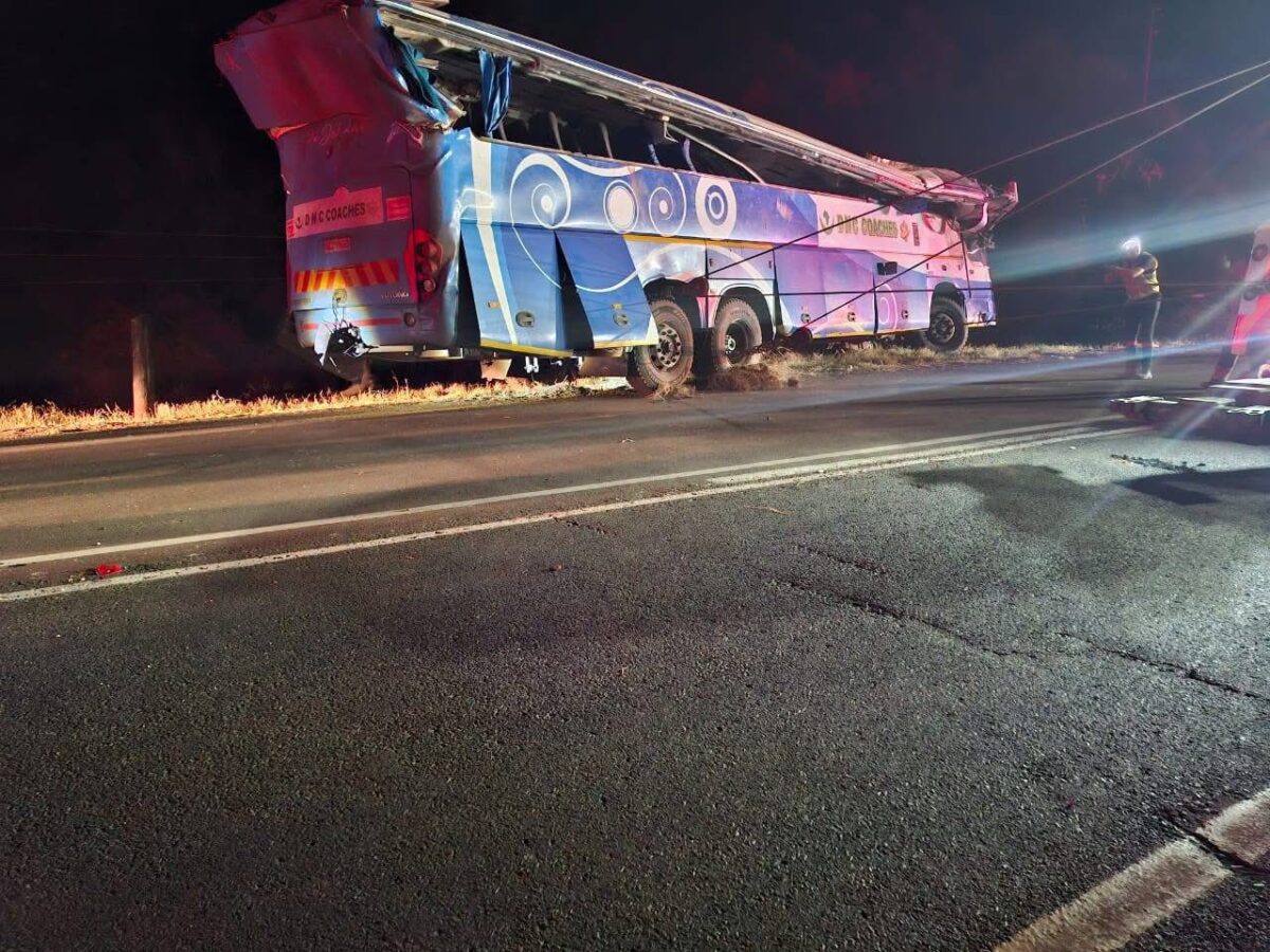 Scene of the Limpopo bus crash on N1 highway. Photo Credit- RTMC