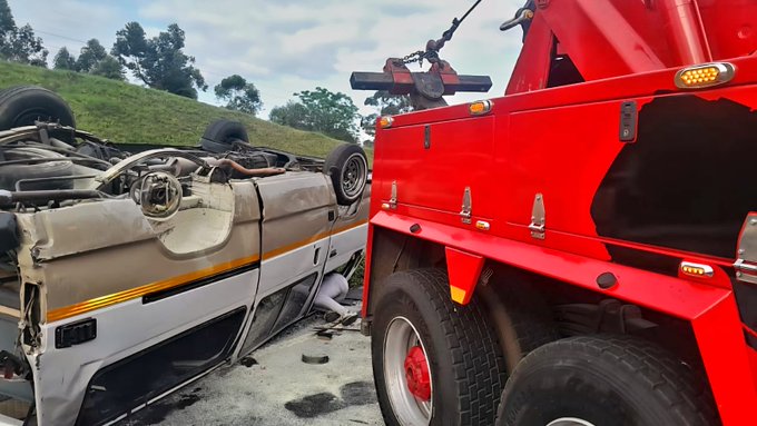 Aftermath of the taxi crash. Photo Credit- ALS medical services