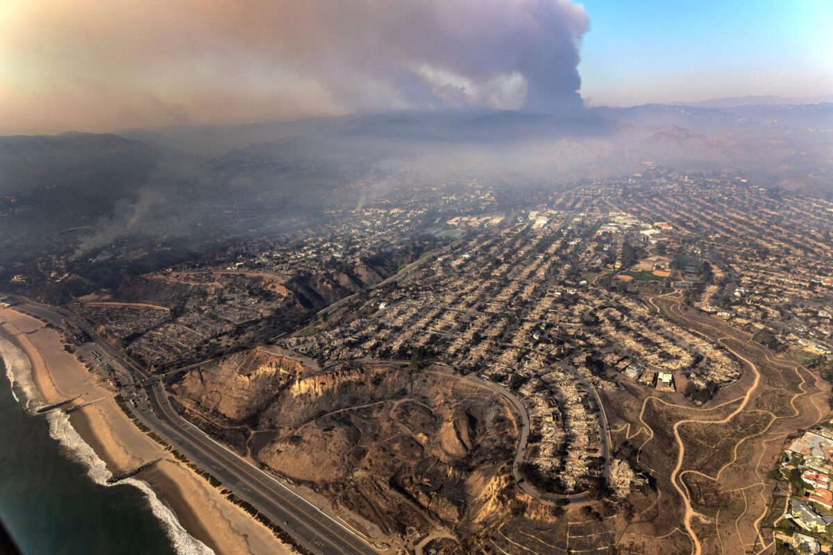 The devastation from the Palisades fire extends for miles.