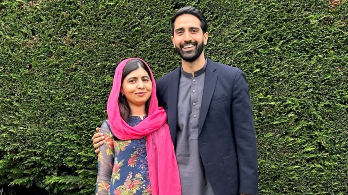 Malala Yousafzai and husband, Asser Malik. Image Source: Malala/Instagram