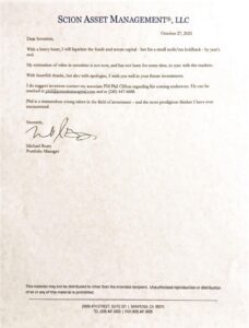 Michael Burry shuts down Scion Asset Management