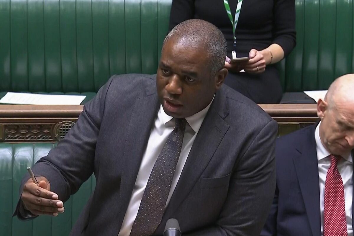 David Lammy in the House of Commons. Image Credit: House of Commons/UK Parliament/PA