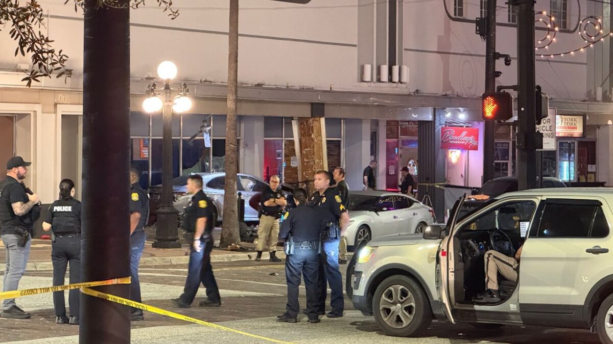 Four people are dead and 11 others are injured after a car crashed into a bar in Ybor City early Saturday morning, Tampa police said. Image Credit: Spectrum News